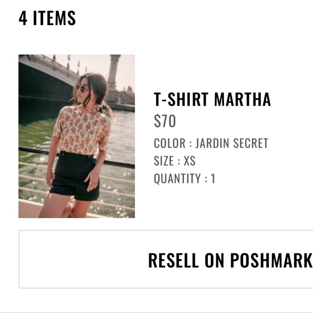 Sezane Martha T-shirt Jardin Secret - Size XS
